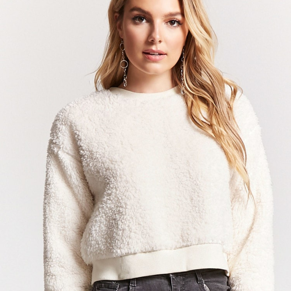 NWT Forever 21 Fuzzy Crop Sweater